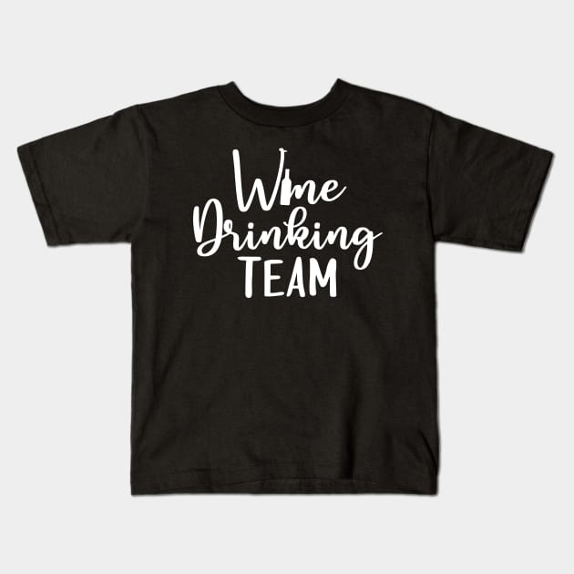 Wine drinking team, party design Kids T-Shirt by colorbyte